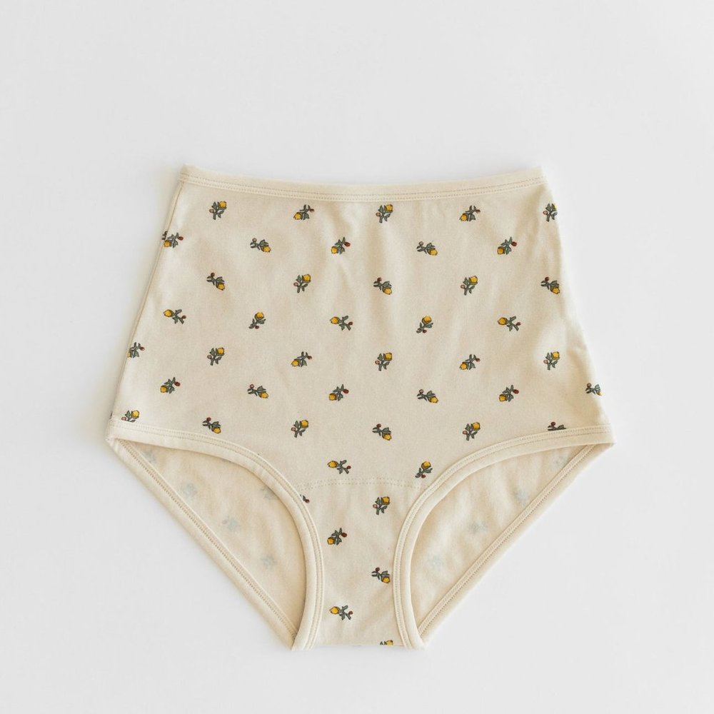 ARQ Yellow Calico High Rise Undies NWOT Size M